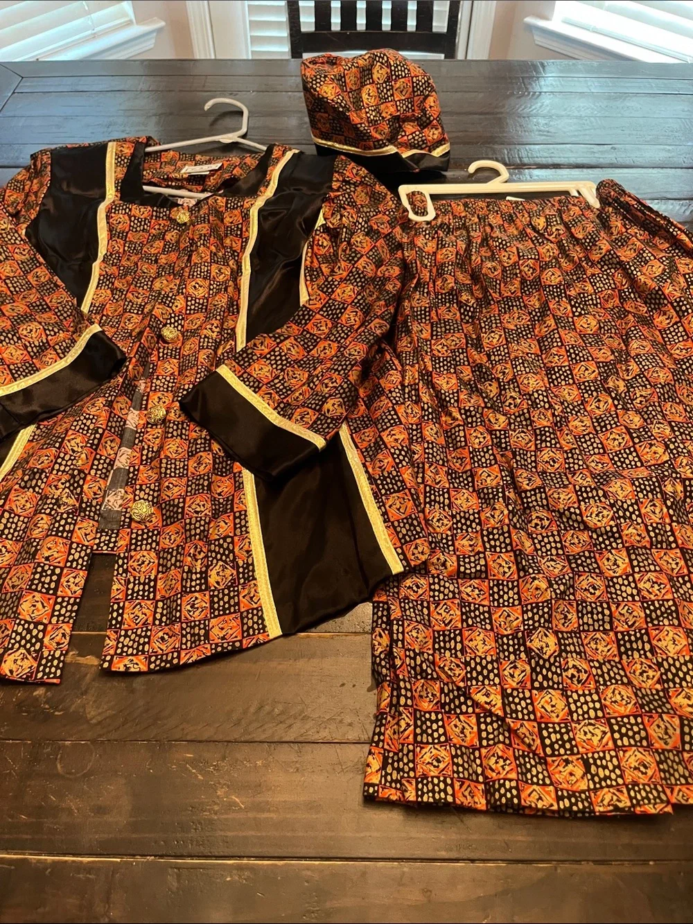 FAD AFRICAn Womens inspired jacket and matching Kufi  Hat  and Skirt z